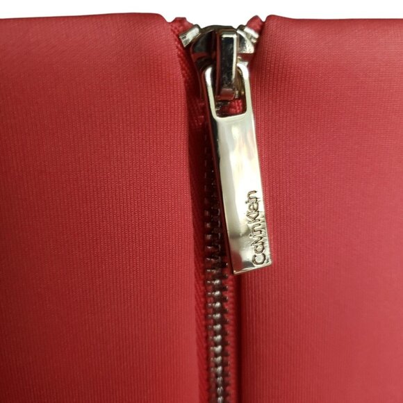 Calvin Klein Dress Coral Sheath Sleeveless Asymmetric Dress Size 2 - Picture 4 of 6